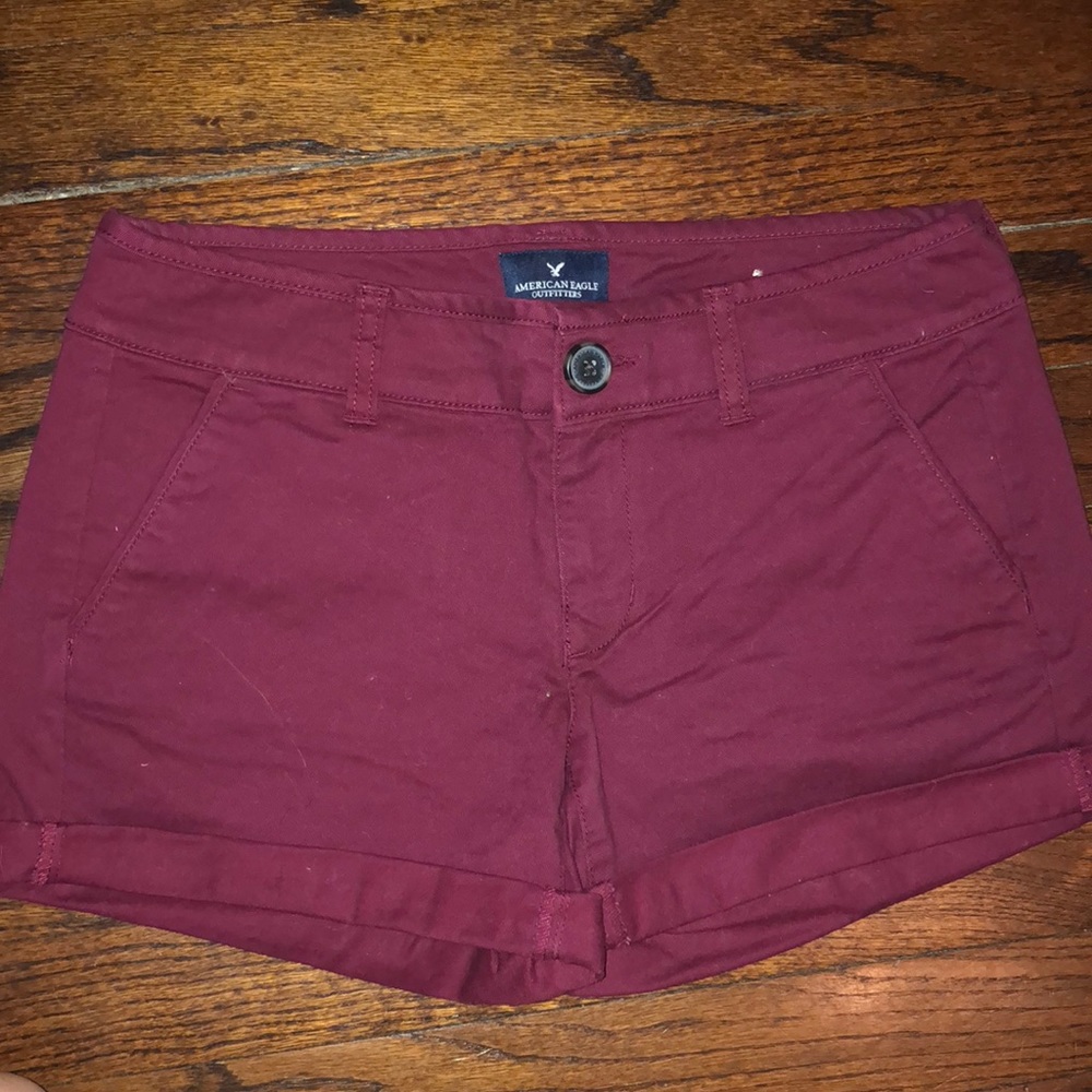 Maroon midi shorts from American Eagle